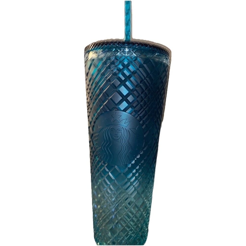 Starbucks Tumbler Jewel Toned Teal Green Blue Ombre 24oz
